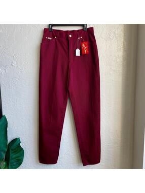 Escada 1990’s High Waisted Burgundy Jeans | 8/ Medium